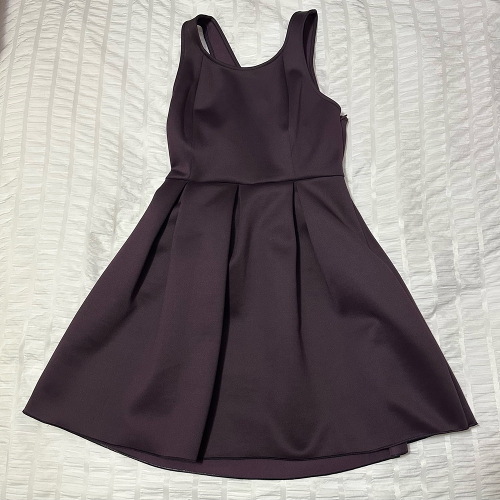 Express Plum Purple Sleeveless Side Zip Cutout Back Fit & Flare Dress Sz 6